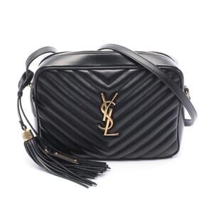 Saint Laurent Paris LOU Monogram Shoulder Bag Leather Black